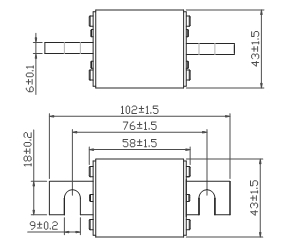 Fusible de cerámica del coche del cuadrado para los fusibles del MEV de la protección DC750V del semiconductor