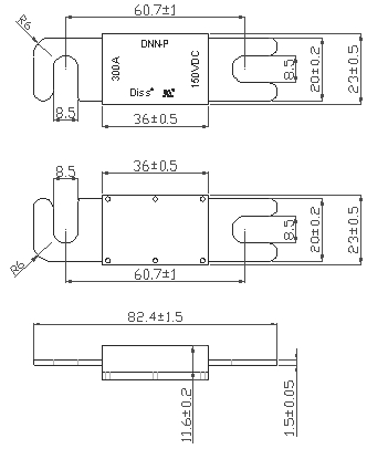 Alto fusible automotriz de fractura de la baja tensión de la capacidad DC150V