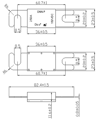 Fusible de enchufe plano de paletas del fusible DC150V de Dissmann para el sistema del almacenamiento de la batería