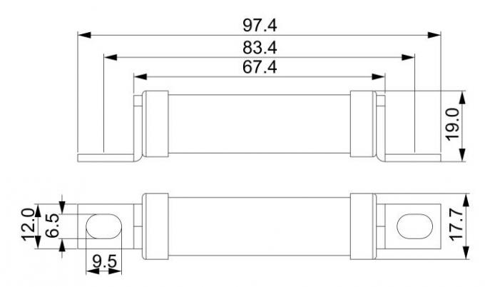 El fusible rápido de cerámica BS88 del soplo de DC1000V funde el alto fusible de fractura de la capacidad hecho en China