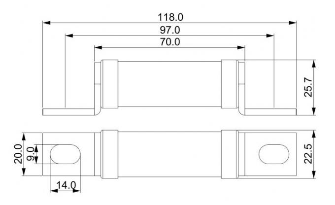 El fusible rápido de cerámica BS88 del soplo de DC1000V funde el alto fusible de fractura de la capacidad hecho en China