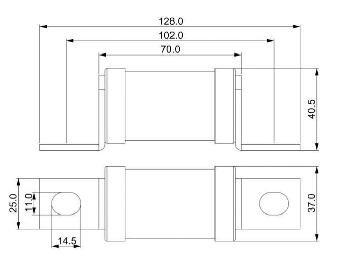 El fusible rápido de cerámica BS88 del soplo de DC1000V funde el alto fusible de fractura de la capacidad hecho en China