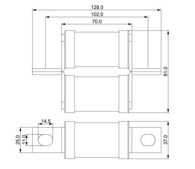 El fusible rápido de cerámica BS88 del soplo de DC1000V funde el alto fusible de fractura de la capacidad hecho en China