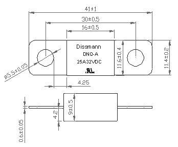 El fusible de cerámica del perno-abajo de MINI Size del fusible de DC80VDC para la UL del fusible del sistema del almacenamiento de energía certificó