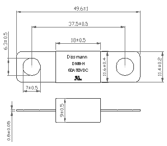 El fusible de cerámica del perno-abajo de MINI Size del fusible de DC80VDC para la UL del fusible del sistema del almacenamiento de energía certificó