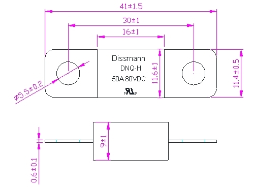 Igual del fusible de Dissmann 32V DC a los dispositivos de protección estándar de circuito del fusible de Littlefuse MIDI hechos en China