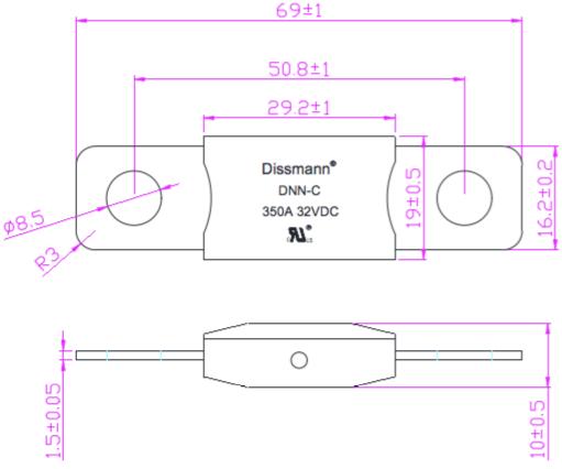 El fusible de enchufe plano del medio automotriz del fusible de DC80V Dissmann empernó el fusible de cerámica hecho en China