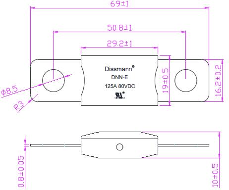 El fusible de enchufe plano del medio automotriz del fusible de DC80V Dissmann empernó el fusible de cerámica hecho en China