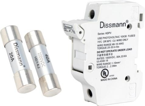 Fusible de cerámica del sistema de almacenamiento de energía, fusible solar de 10x38 picovoltio con el tenedor