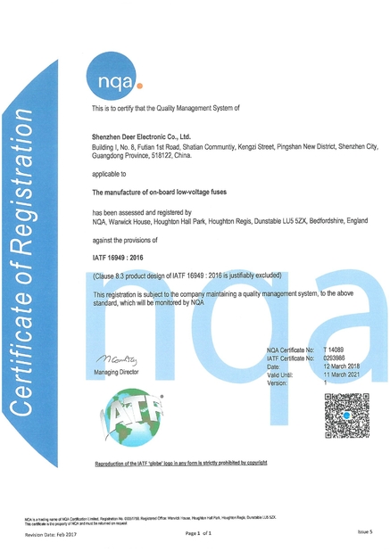 China Dissmann | Global Expert Fuse for EV | HEV | Photovoltaic | Battery | Energy Storage Solutions Certificaciones